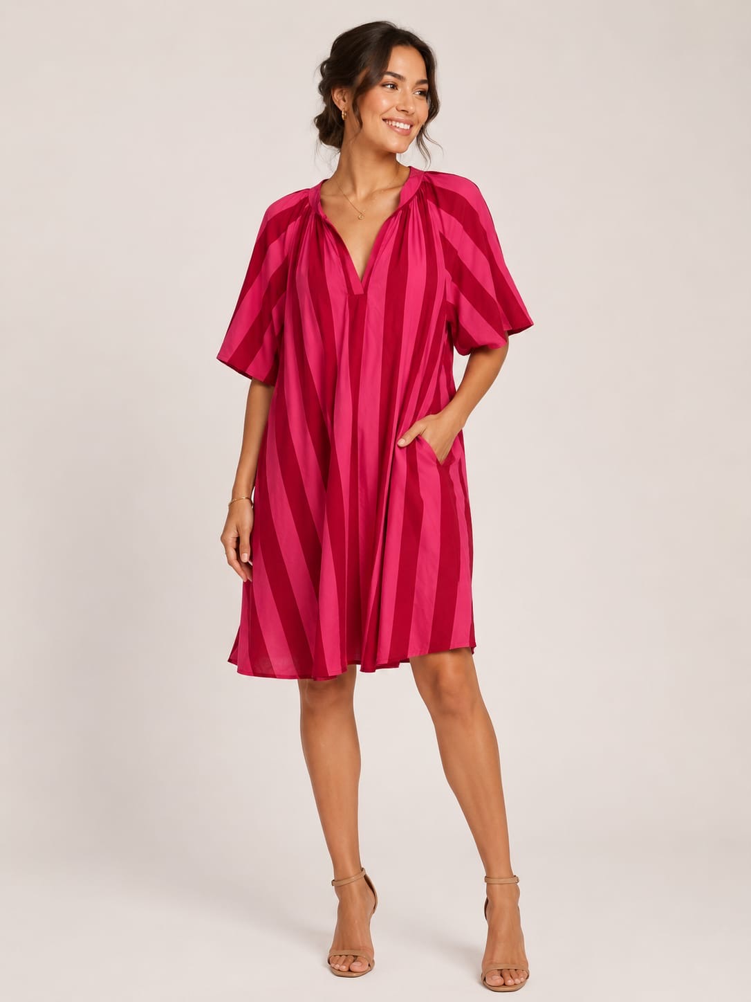 Fuchsia Stripe Tunic Dress