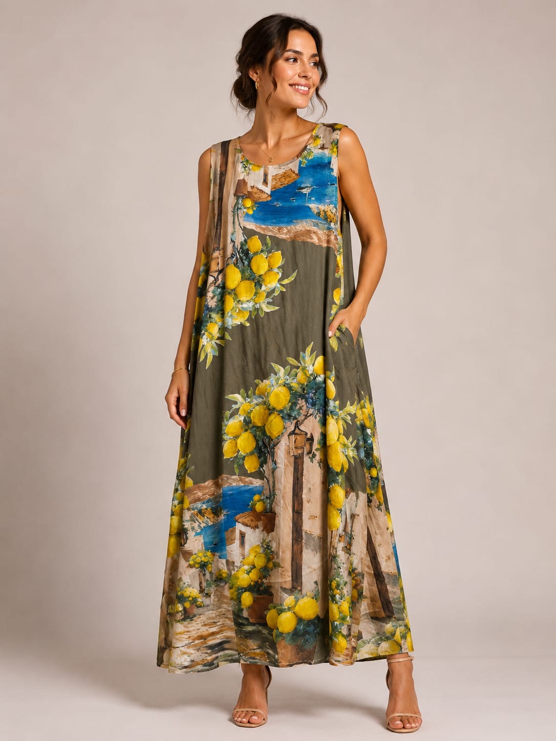 Printed A-Line Dress